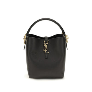 Saint Laurent Black Calf Leather Bos Taurus Backet Bag