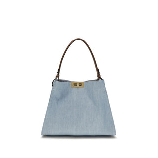 Fendi Blue Calf Leather Bos Taurus Handbag