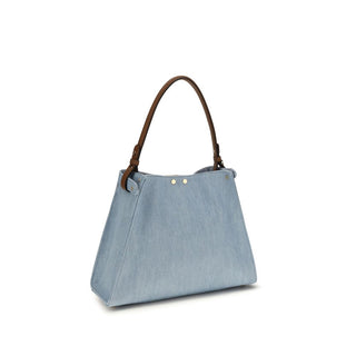 Fendi Blue Calf Leather Bos Taurus Handbag