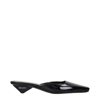 Prada Black Leather Flat Sandals