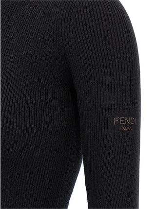 Fendi Black Wool Short Dress