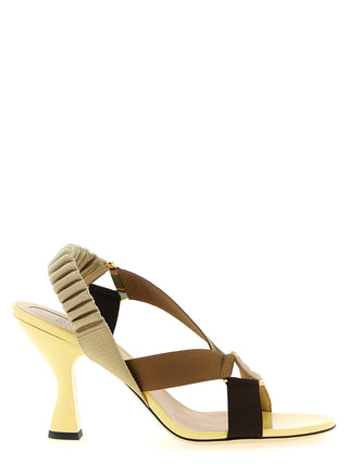 Fendi Multicolor Viscose Stiletto Heel Sandals