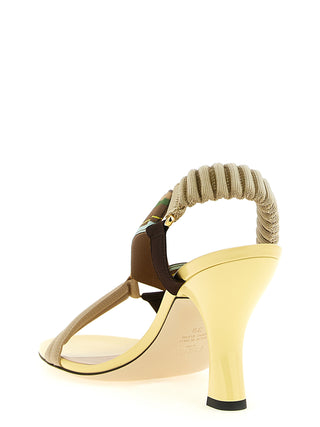 Fendi Multicolor Viscose Stiletto Heel Sandals