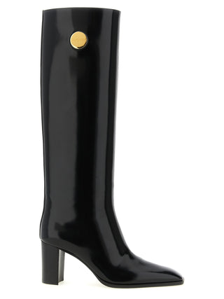 Saint Laurent Black Calfskin Over The Knee