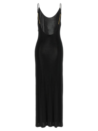 Saint Laurent Black Viscose Long Dress